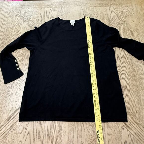 Chico’s Black Long Sleeve Sweater Button‎ Cuffs 2 Large - Picture 3 of 6